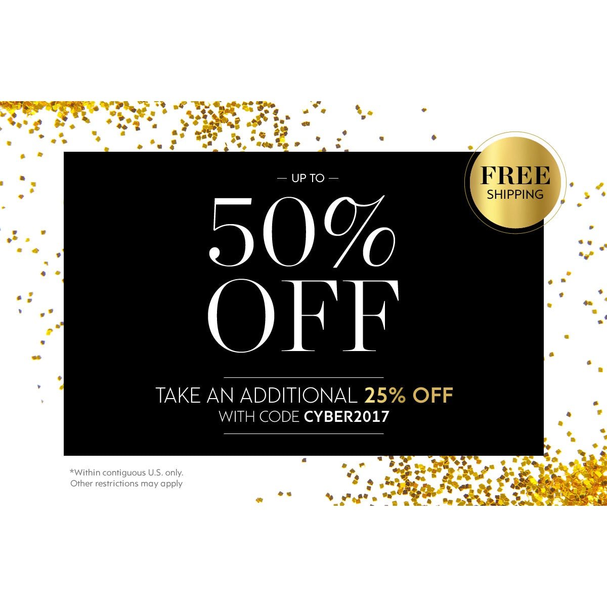 Cyber Monday Sale - Up to 50% off + FREE shipping!