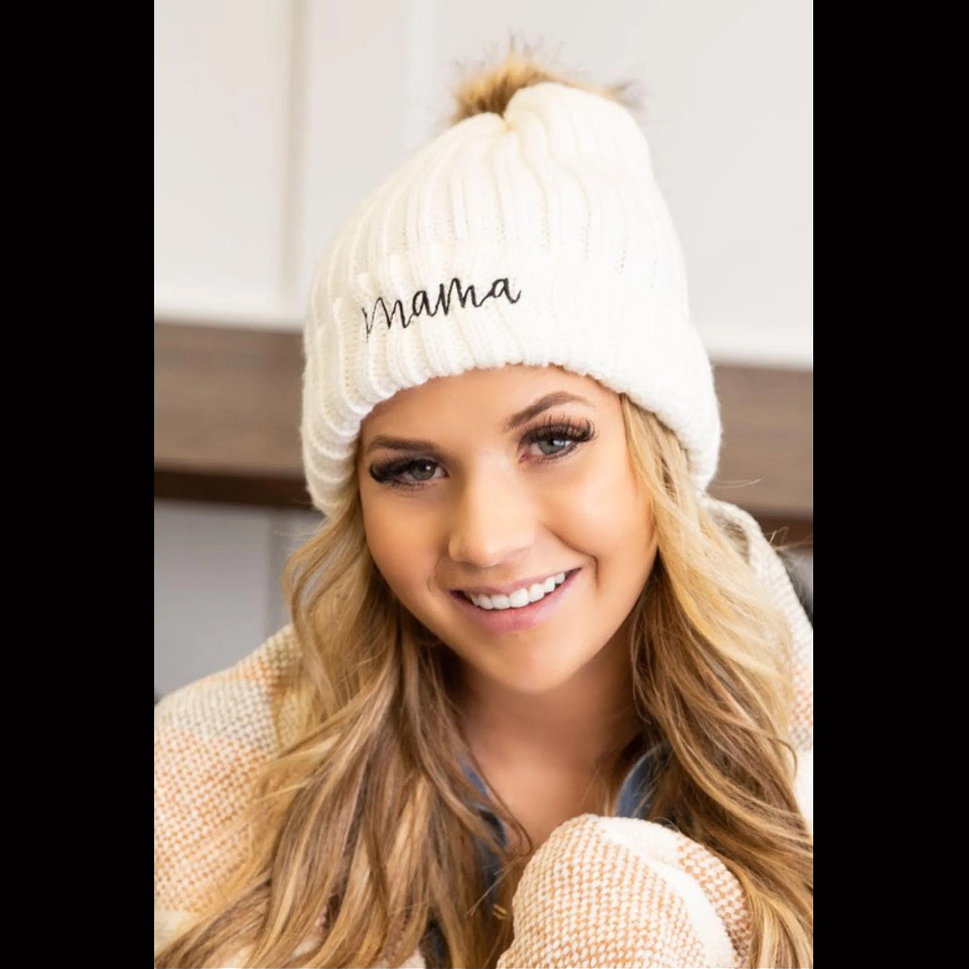 Mama Knitted Beanie Hat - Perfect Gift for Moms-to-be